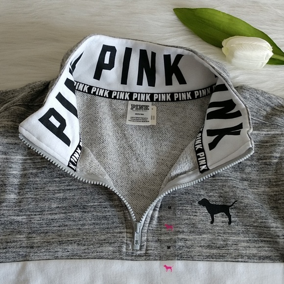 Size M🌺PINK VICTORIA'S SECRET 1/2 ZIP.nwt - Picture 5 of 7